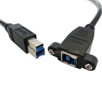 

CY Super Speed USB 3.0 Backpanel Mount B Female to Male B Type Extension Cable 0.5M