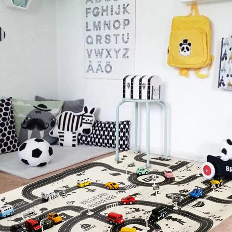 

Baby Play Mat Nordic Style tapete infantil alfombra City Rode Playmat Kids Toys Educational Game Bebe Climb Scenario Map Carpet