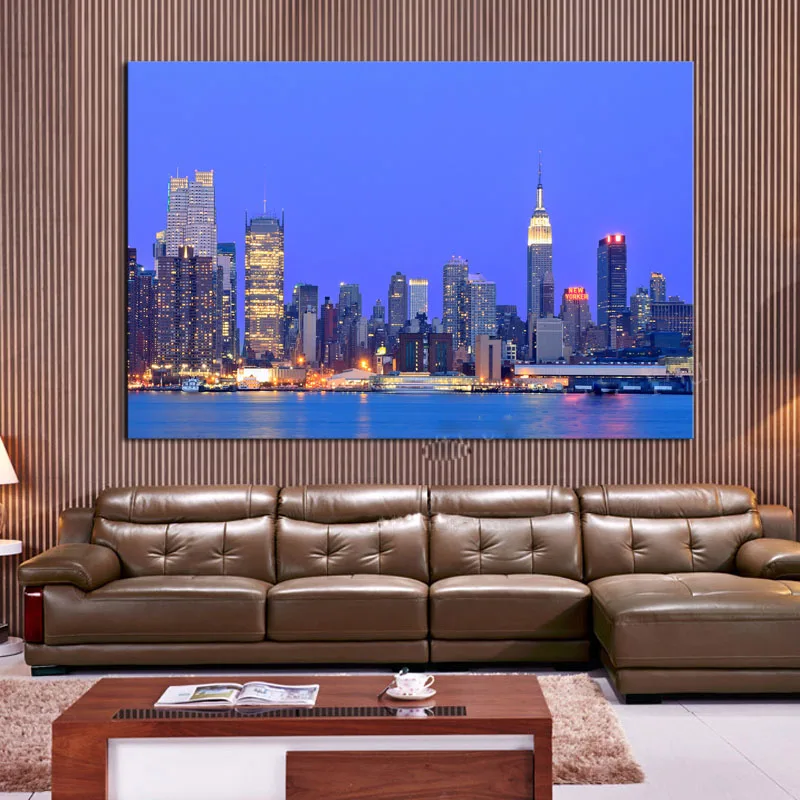 

1 Piece picture Hot Sell Beautiful City At Night Tall Buildings Modern Home Wall Decor Painting Canvas Art HD Print Oil Painting