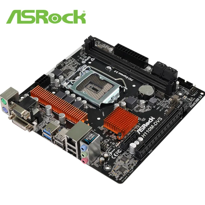 ASRock H110M-DVS R3.0 новая материнская плата 2133 МГц Intel H110 чипсет 4* SATA 6Bb/s PCI USB3.0/2,0 DVI-D/VGA 1151