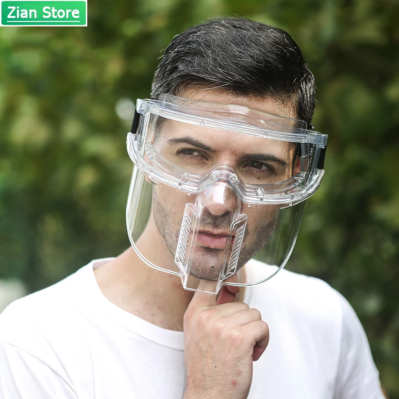 

Dust Mask with PC glasses Dust Proof Anti-shock Anti-splash Head-mounted For Paint Spray Cutting Protection Safety Mask