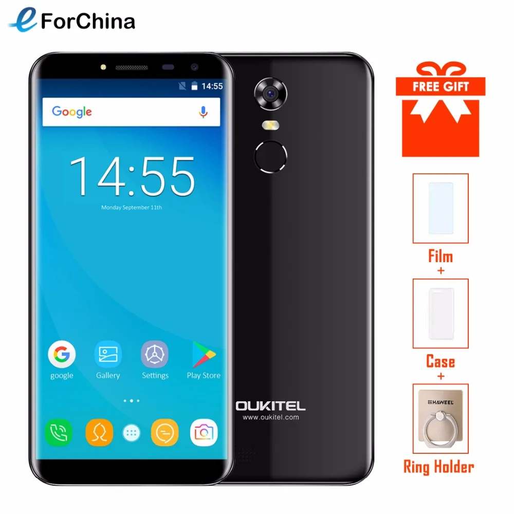 Смартфон Oukitel C8 5 дюйма 18:9 Infinity дисплей Android 7 0 3000 мАч 2 Гб ОЗУ 16 MT6580 четырехъядерный