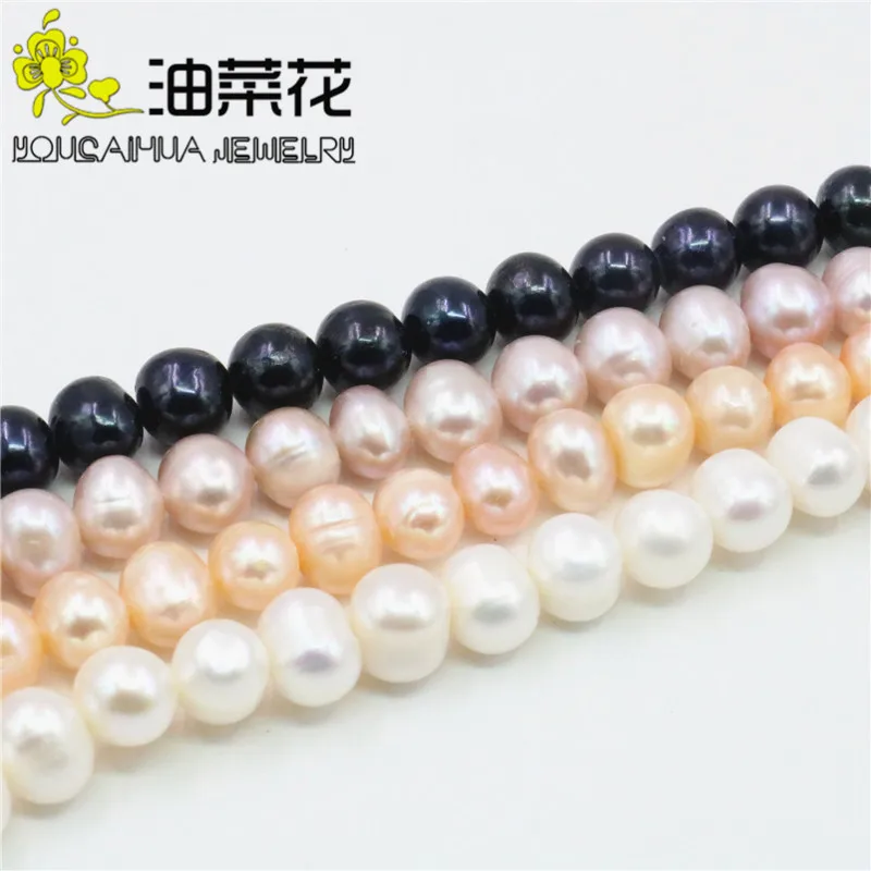 

8-9mm White Yellow Purple Black Natural Fresh Water Pearl Loose Beads DIY Jewelry Making Design Accessory For Necklace Bracelet