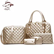 Роскошная клетчатая оболочка женская сумка через плечо 4PSC набор композитная Женская сумочка с кисточками вечерние деловые сумки через плечо клатч