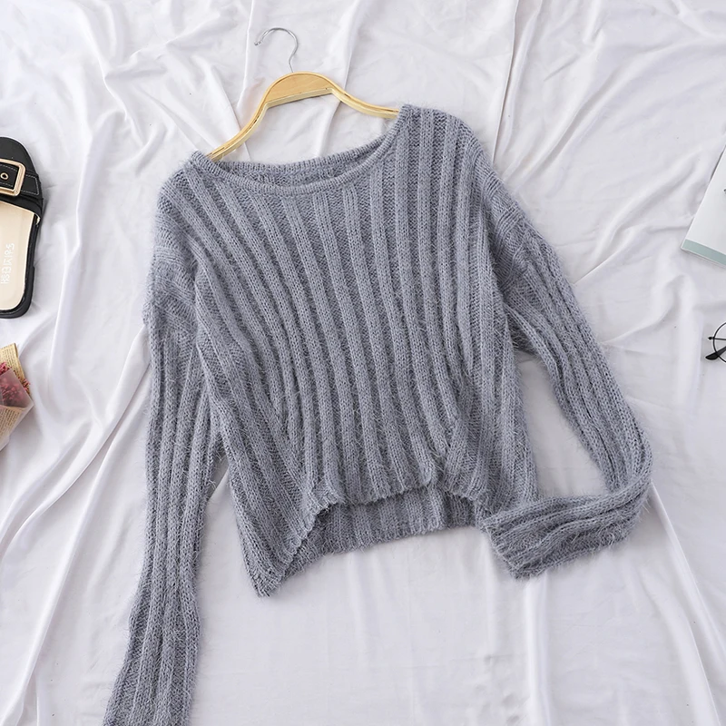 Fluffy Sweater Cashmere Fuzzy Crop Top Sweater Women Pull Femme Hiver Christmas Jumper 2018 Korean Pullover Knitted Jersey Mujer Fluffy Sweater Cashmere Fuzzy Crop Top Sweater Women Pull Femme Hiver Christmas Jumper 2018 Korean Pullover Knitted Jersey Mujer