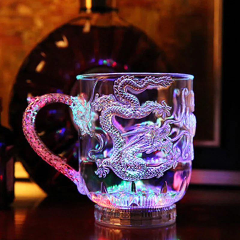 

New Small LED Glass Flash Lens Luminous Cup Birthday Party Halloween Christmas Gift Luminous cup Bar decoration 6ZDZ133