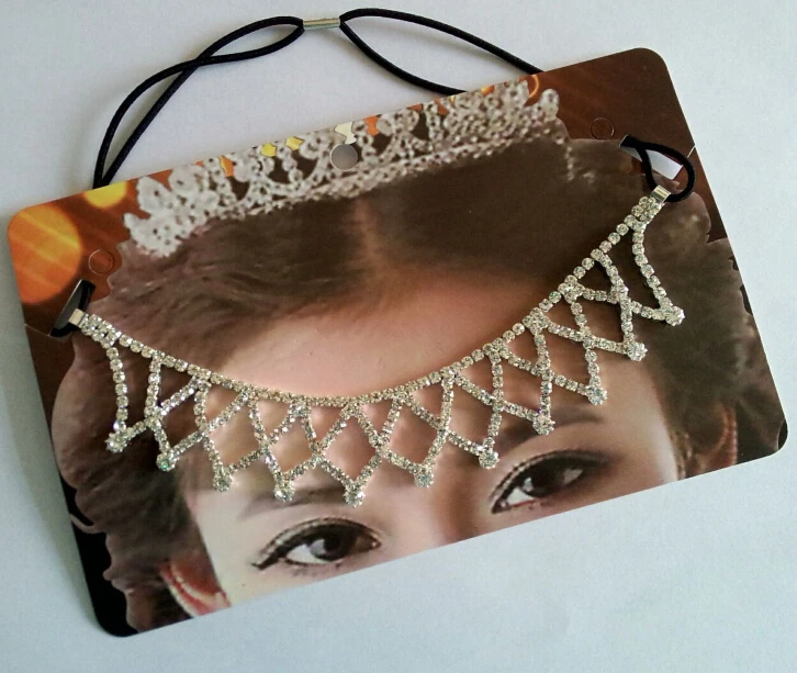 forehead band chain crystal forehead shiny headband elastic shiny