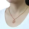 Collier avec pendentif signes du zodiaque pour hommes et femmes, 12 constellations, en or Rose, chaîne, cadeau, bijoux à la mode, GPM21, 585 ► Photo 2/5