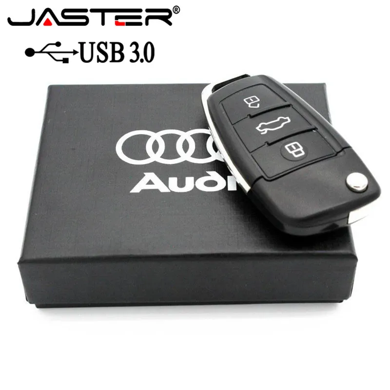 

JASTER hot fashion creative plastic U disk Audi Car key USB+BOX USB 3.0 4GB / 8GB / 16GB / 32GB / 64GB memory stick