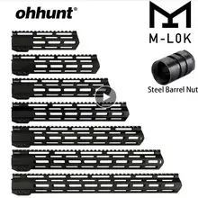 Ohhunt " 9" 1" 12" 13," 15" 1" AR15 свободный поплавок M-LOK ствольная накладка Пикатинни рельс тонкий стиль стальная муфта ствола для крепления прицела