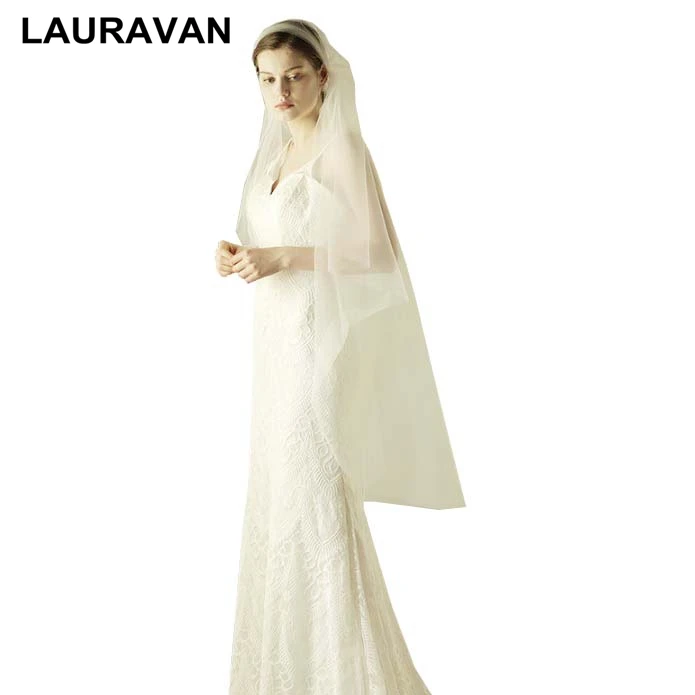 Простой красивый стиль мусульманских для женщин дамы длинный белый Один Слои мягкий тюль Свадебные невесты аксессуары для вуалей вуали