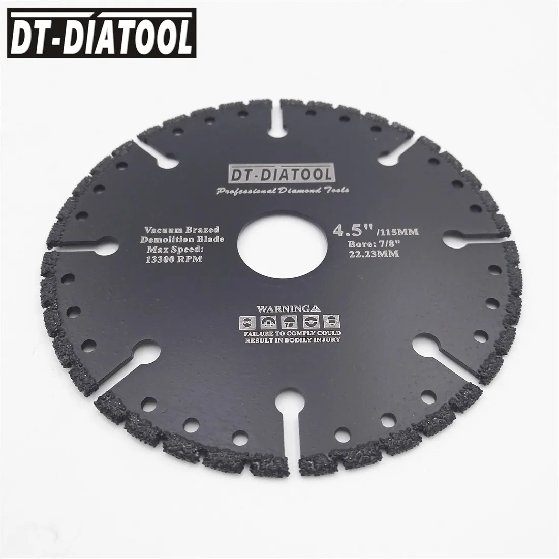 DT-DIATOOL 1pc Vacuum Brazed Diamond cutting disc for multi Purpose for Rebar aluminum hard granite rescue saw blade 4.5"-9"