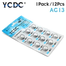 12 шт./1 карта YCDC AG 13 Кнопочная батарея 1,5 в SR44SW L1154 RW82 RW42 LR44 357 AG13 батарейки для монет Часы с калькулятором игрушки