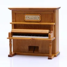 Античная Винтаж Пианино ветер Деревянный Piana под старину Музыкальная шкатулка деревянная Пианино играть замок в небе y10005