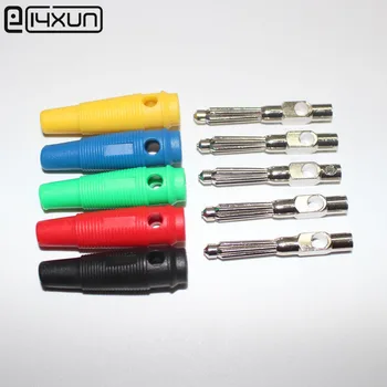 

50pcs 4mm Banana Plug Safety Shrouded Stackable Large Current Connector for 14AWG Cable Screw Connection