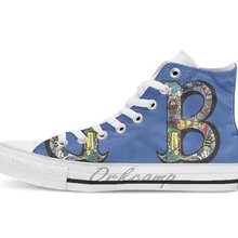 Буквы-каракули B унисекс высокие холщовые плоские повседневная обувь на заказ Прямая