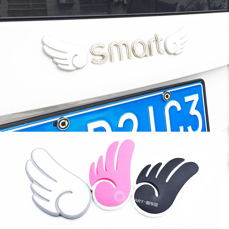 

4pcs Car Styling 3D Wings Car Auto Stickers Car Motorcycle Accessories and decals for smart 451 453 fortwo forfour