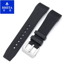 BRETA 23 мм черный резиновый ремешок для Сантоса 100 Сантос силиконовый ремешок Мужские и wo мужские часы для дайвинга с аксессуарами