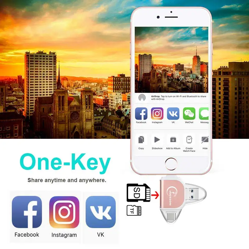 переходник картридер Smart type c Micro SD card reader Lector De Tarjeta карта памяти USB адаптер e Reader