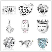 Весенняя коллекция, очаровательный браслет Pandora, ювелирное изделие, 925 пробы, серебряные бусины для мамы, подвески