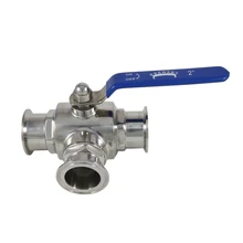 2 ''Санитарно-гигиенический зажим для 3-ходовой шаровой клапан в виде буквы т, пробуренные, SS304