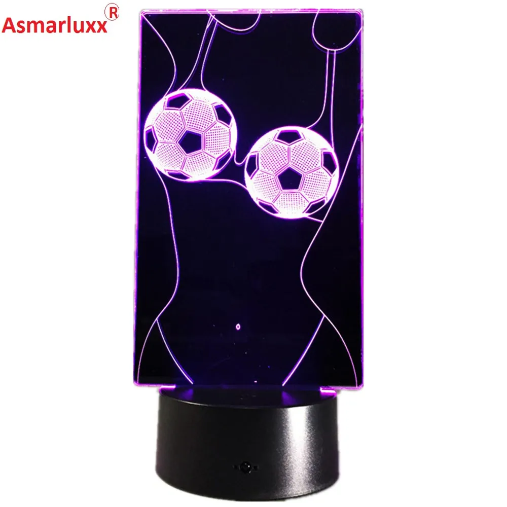 

Novelty Football 3D LED Night Light Acrylic Colorful Atmosphere Lamp Soccer Children Bedroom Table/Desk Lighting Lava Deco Lamp