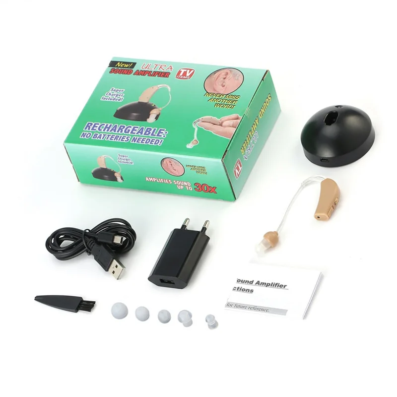 New Rechargeable ear hearing aid mini device ear amplifier digital hearing aids behind the ear for deaf elderly