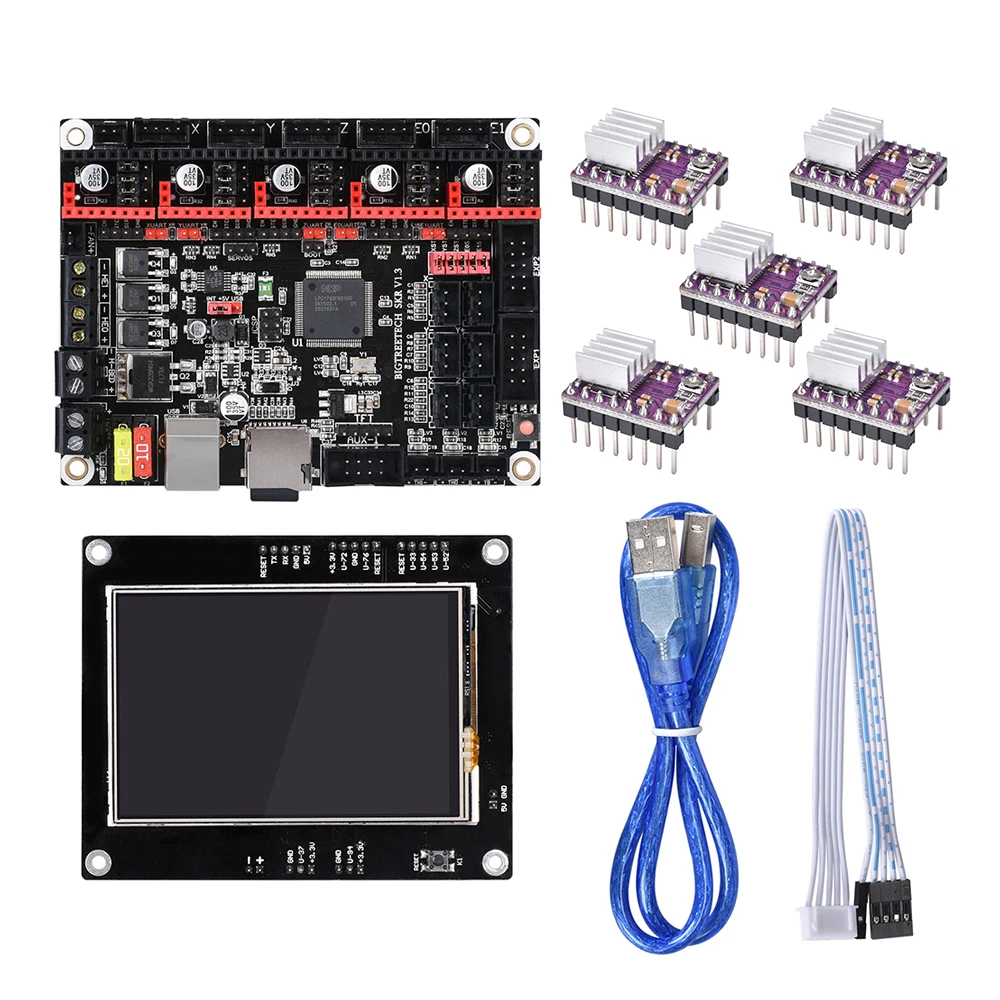 BIGTREETECH SKR V1.3 32 بت اللوحة مع TFT 3.5 شاشة اللمس TMC2208 TMC2130 استخدام Smoothieboard ل A8 اندر 3 3d طابعة BIGTREETECH SKR V1.3 32 بت اللوحة مع TFT 3.5 شاشة اللمس TMC2208 TMC2130 استخدام Smoothieboard ل A8 اندر 3 3d طابعة