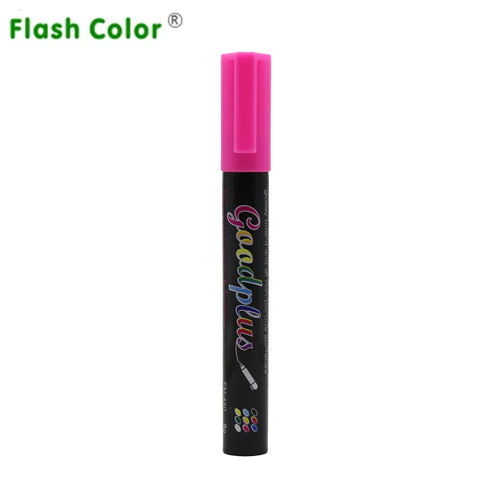 Flashcolor 6mm Pink Fluorescent Marker Dual Nib Liquid Chalk Marker Pen