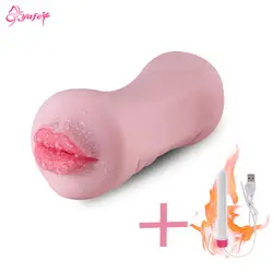 Силиконовые мужской рот мастурбация чашка вибратор 3D искусственная, Реалистичная влагалище Взрослый Искусственная Вагина для мужской