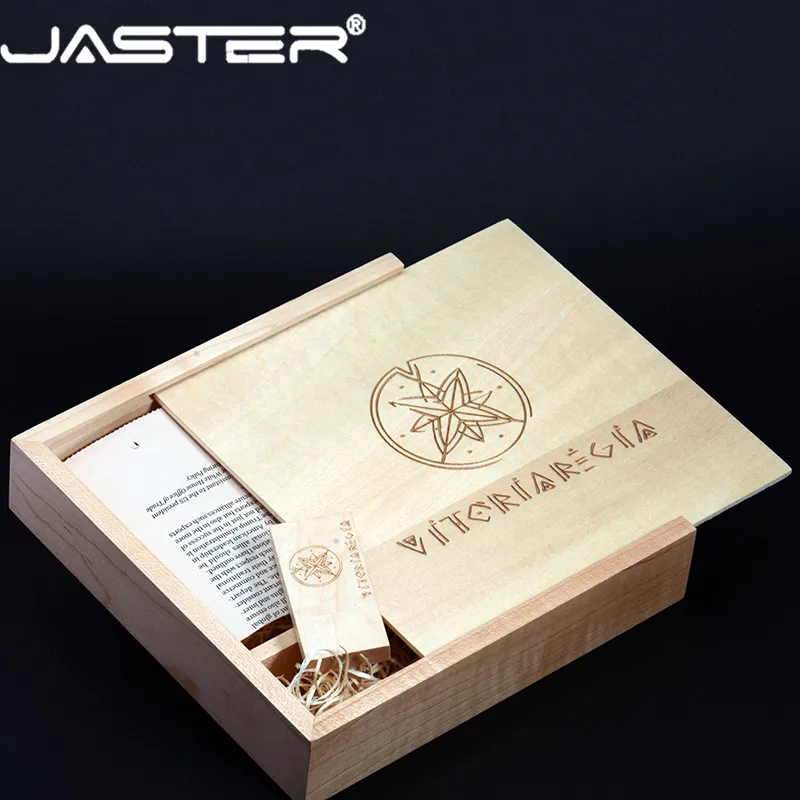 

JASTER USB 2.0 photography wooden photo album usb+Box flash drive pendrive 4GB 8GB 16GB 32GB 64GB Pen drive (1pcs free LOGO)