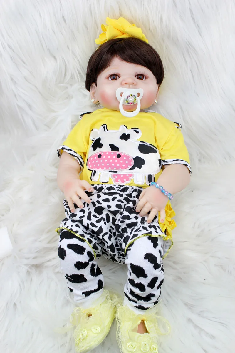 BZDOLL 55 см полностью силиконовая кукла Reborn Baby Doll игрушка Реалистичная 22 дюймов новорожденная принцесса малыш девочка подарок на день рождения Купание игрушка