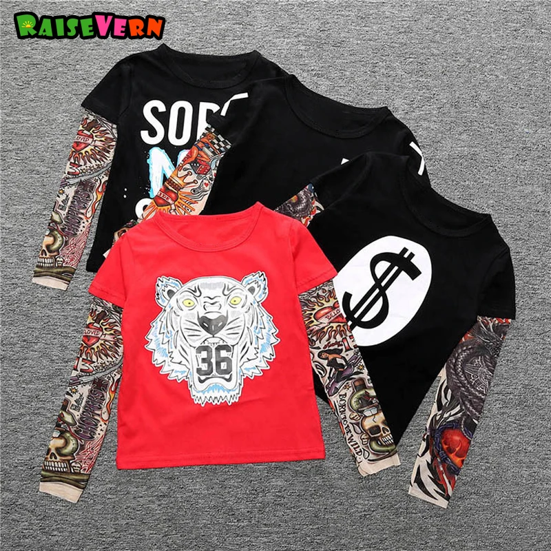 Fashion 1-6Y T-shirt Cotton Boys Girl Clothes Casual Tees Kid Funny Tattoo Print Long Sleeve Toddler Tiger Letters Tops Fashion 1-6Y T-shirt Cotton Boys Girl Clothes Casual Tees Kid Funny Tattoo Print Long Sleeve Toddler Tiger Letters Tops