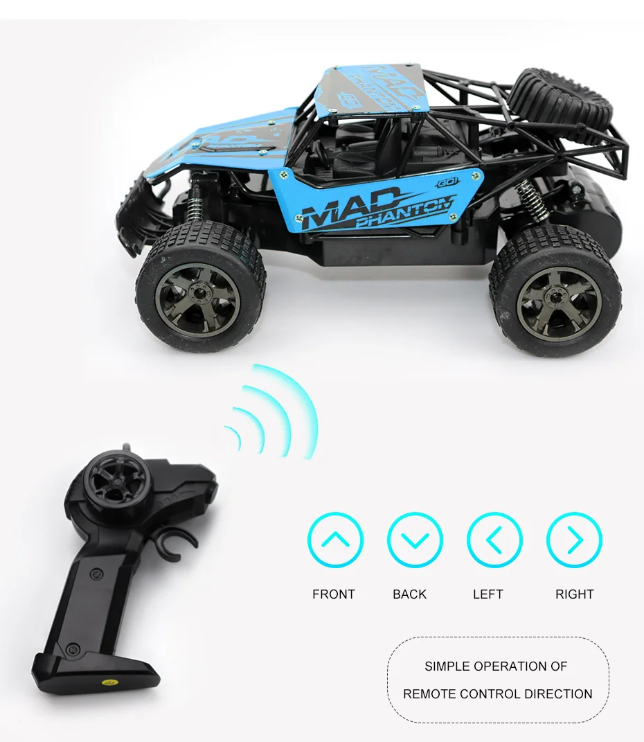 YouWant RC автомобиль 2,4 GHz RC автомобиль амортизатор металлический корпус Внедорожный гоночный автомобиль багги электронный пульт дистанционного управления автомобиль игрушка Синий