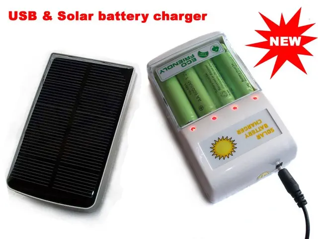 USB and Solar powered battery charger for AA or AAA