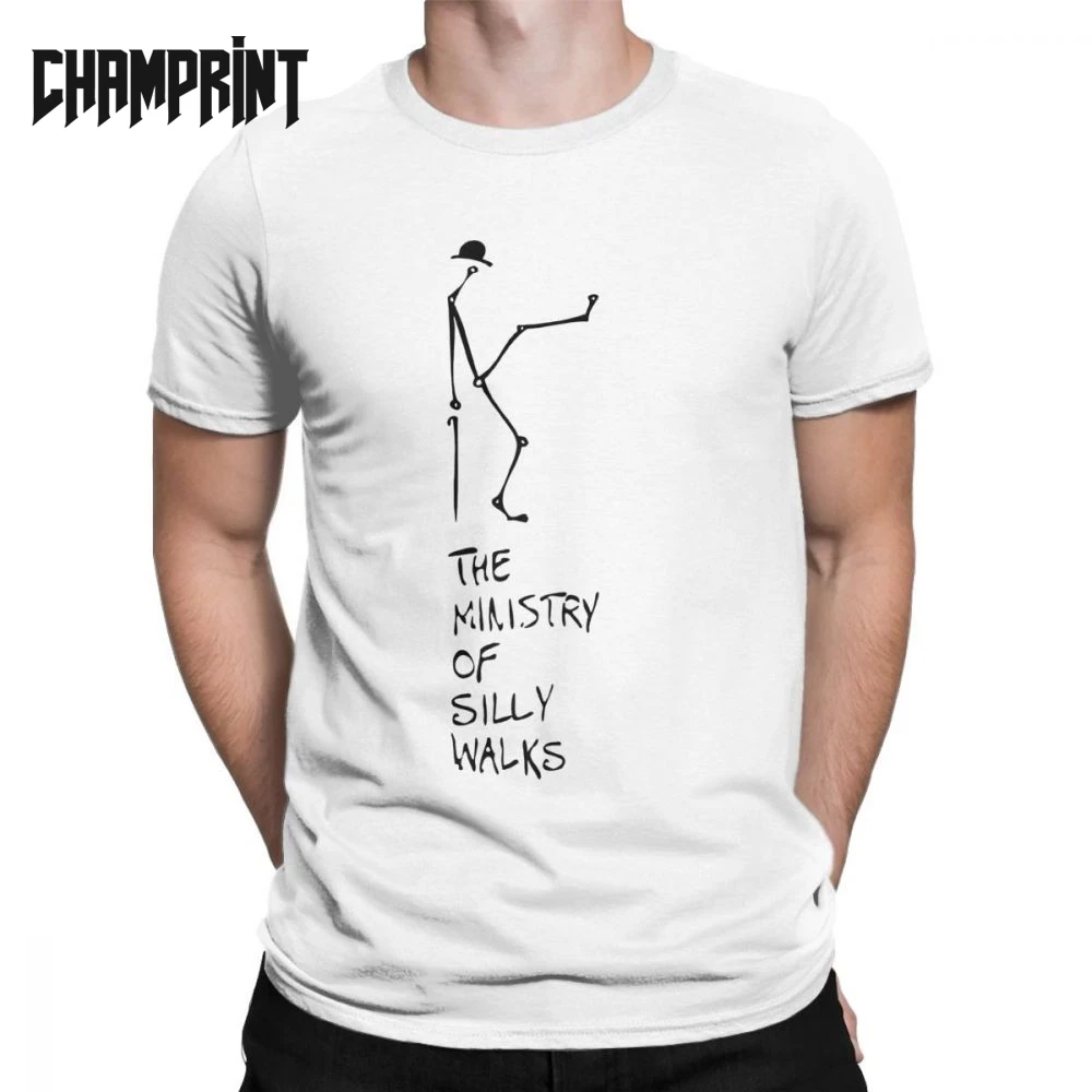 

Men Ministry Of Silly Walks T Shirts Monty Python's Flying Circus T-Shirt British John Cleese Comedy Cotton Short Sleeve Tees