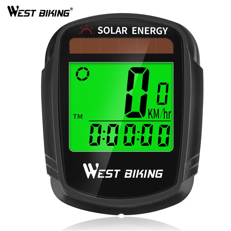 

WEST BIKING Wireless Bike Computer Bicycle Solar Stopwatch Cycling Bike Speedometer Odometer Temperature MTB Bicycle Computer