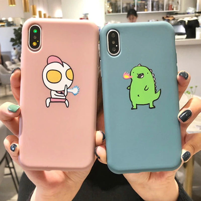 

New Funny Cartoon Phone Case For iPhone 7 8 Plus Soft TPU Silicone Back Cover for iPhone X XR XS Max 6 6S Plus Soft Cases Shell