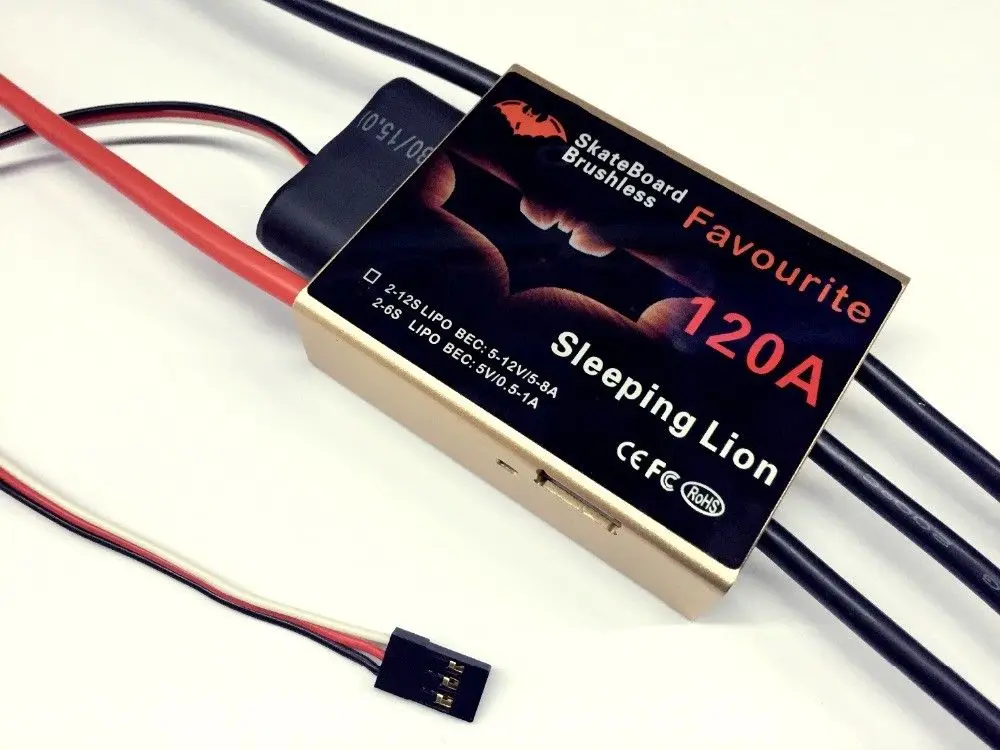 

5S-12S 120A ESC f/Electric skateboard Sensorless/Sensor brushless motor
