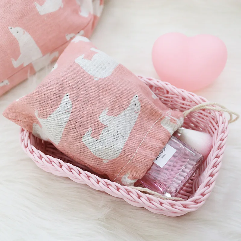 Мода хлопок шнурок студент тканевый мешок всякой всячины нижнее белье