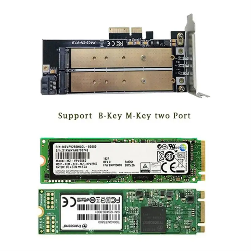 Высокое качество рабочего Dual Порты и разъёмы NGFF M.2 B + M ключ SSD PCI Express PCI-E 4X адаптера drop доставка apr4