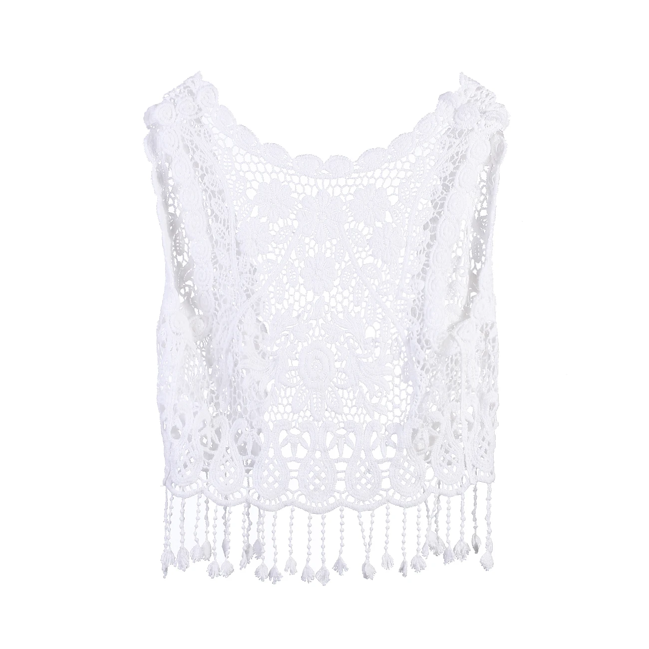 

Toddler Kids Baby Girls Crochet Lace Hollow Cardigan Tops Vest Tassel Waistcoat One Size