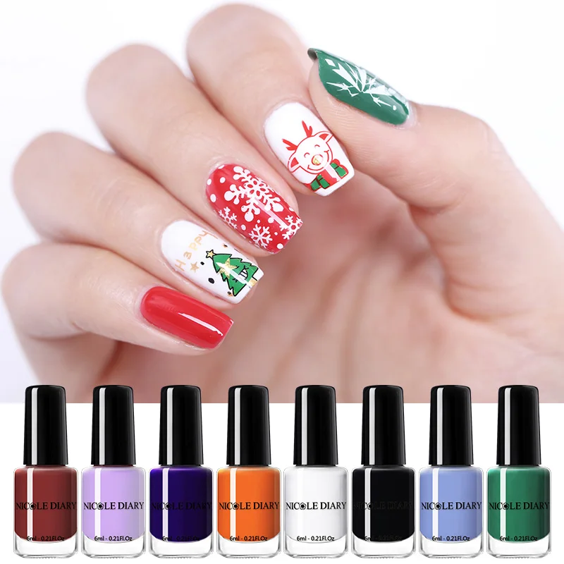 

NICOLE DIARY 6ml Nail Polish Halloween Christmas Peel Off Nail Art Varnish Water Based Manicure Nail Lacquer for Salon Home DIY