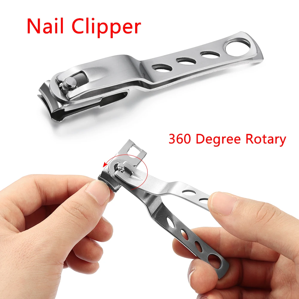 

1PC Stainless Steel 360 Degree Rotary Cuticle Nail Clipper Fingernail Toenail Cutter Trimmer Manicure Pedicure Toe Finger Tool