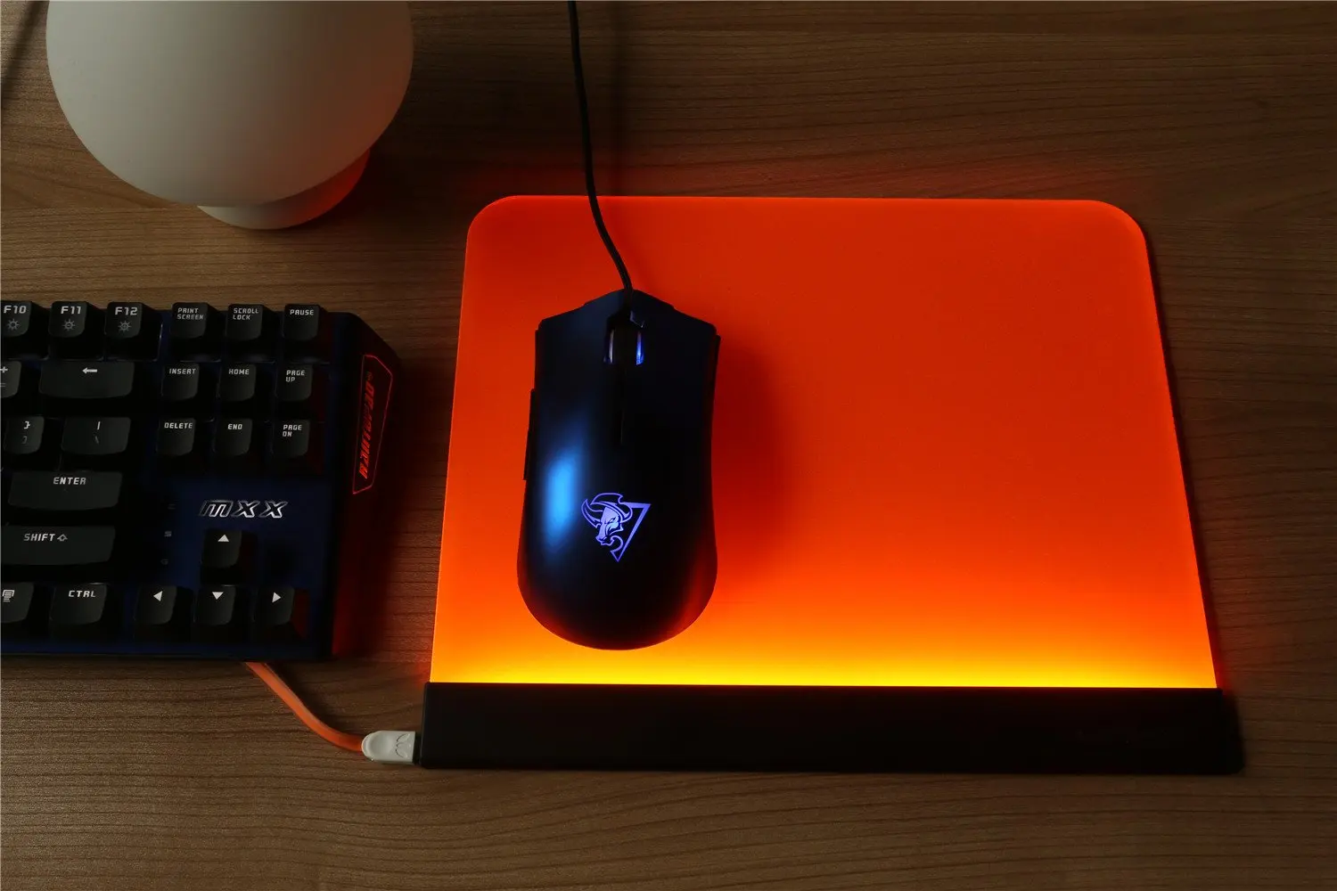 Fluorescent Colorful Acrylic USB Wired Lighting LED Gaming Mouse Pad Mat Computer Gamer Luminous Mousepad