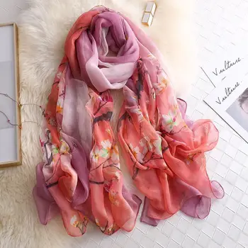 

Spring, Summer and Autumn New Style Travel Party Silk Scarf Ladies Sunscreen Shawl Soft Silk Slip Fashion Scarf