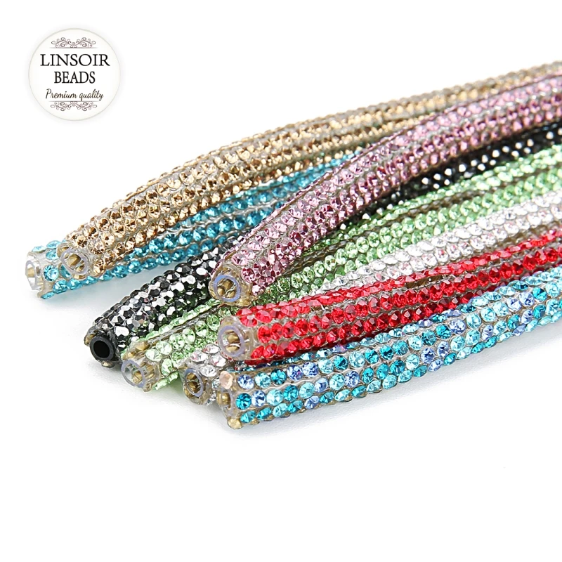 

High Quality Dia 6mm Length 40cm Soft Tube Jewelry Cord Rope String with Rhinestone for DIY Fashion Necklace & Bracelet