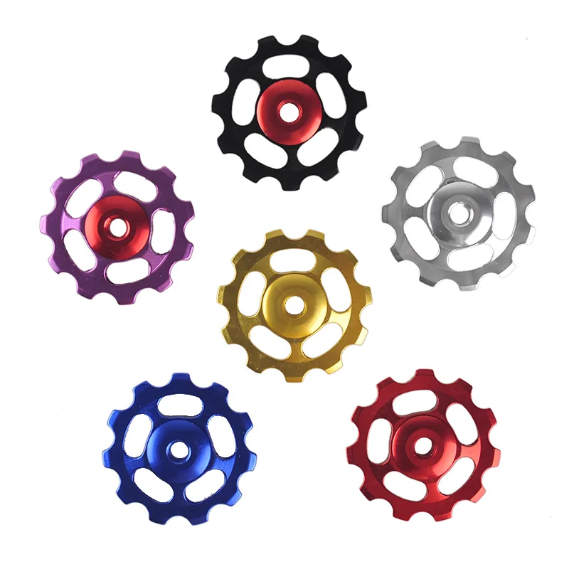 الطريق دراجة mtb الدراجة الجبلية derailleur الخلفي سبائك الألومنيوم 11 الأسنان دليل الأسطوانة تحمل بكرة المهمل جوكي عجلة أجزاء أداة