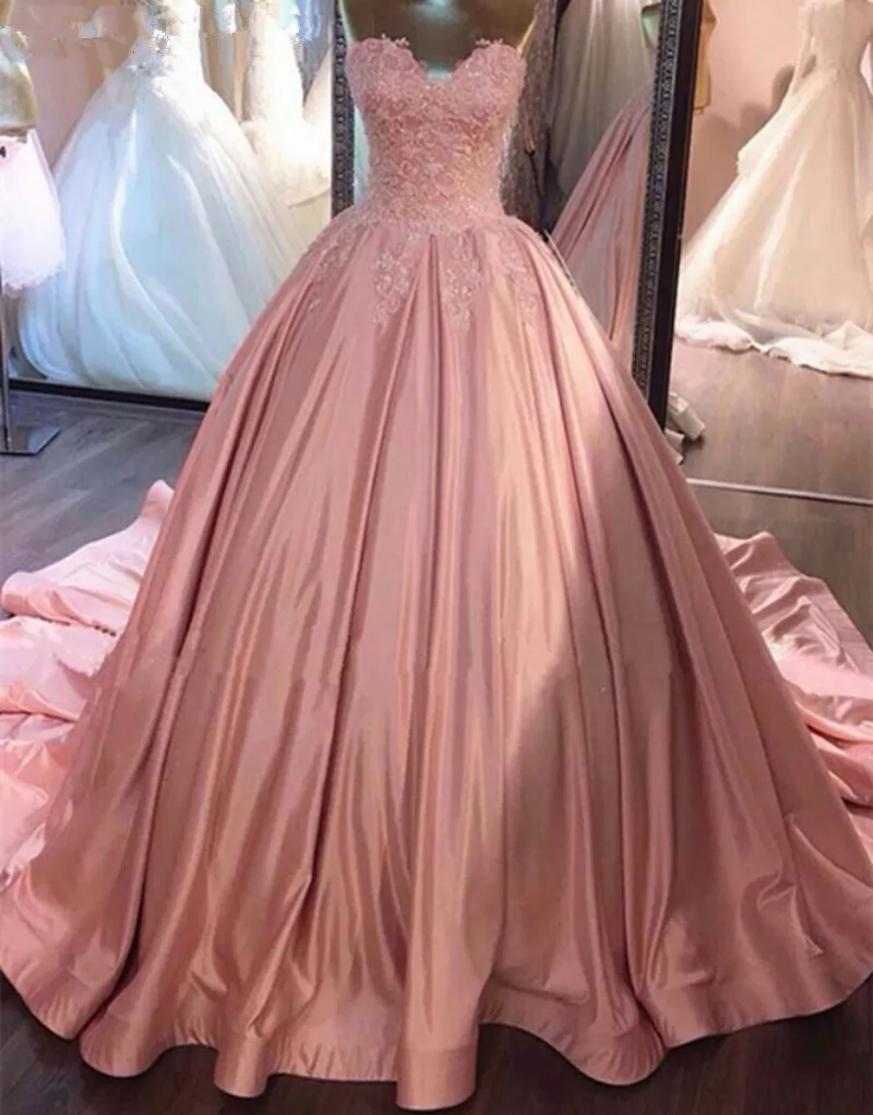 Сладкий 16 лет розовые платья Quinceanera Vestido дебютантка 15 anos бальное платье, Милое Свадебное платье чистого цвета кружевное платье для выпускного вечера для вечерние