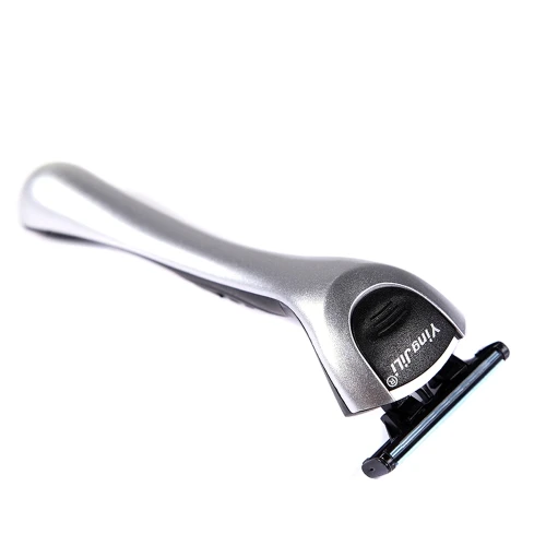 

Shaving Razor Blade Set Cartridge Handle for Men Pivoting Head Triple Blades Lubricating Strip Stainless Steel